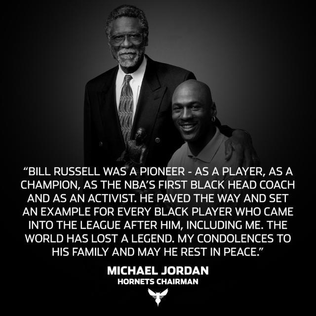 开云-众星缅怀拉塞尔 乔丹：他为所有人铺平道路，包括我